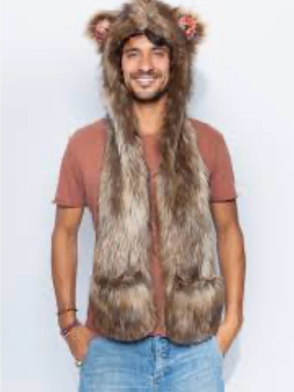 SpiritHoods Grizzly Bear 2012-2013 Faux Fur Collectors Edition Rare unisex